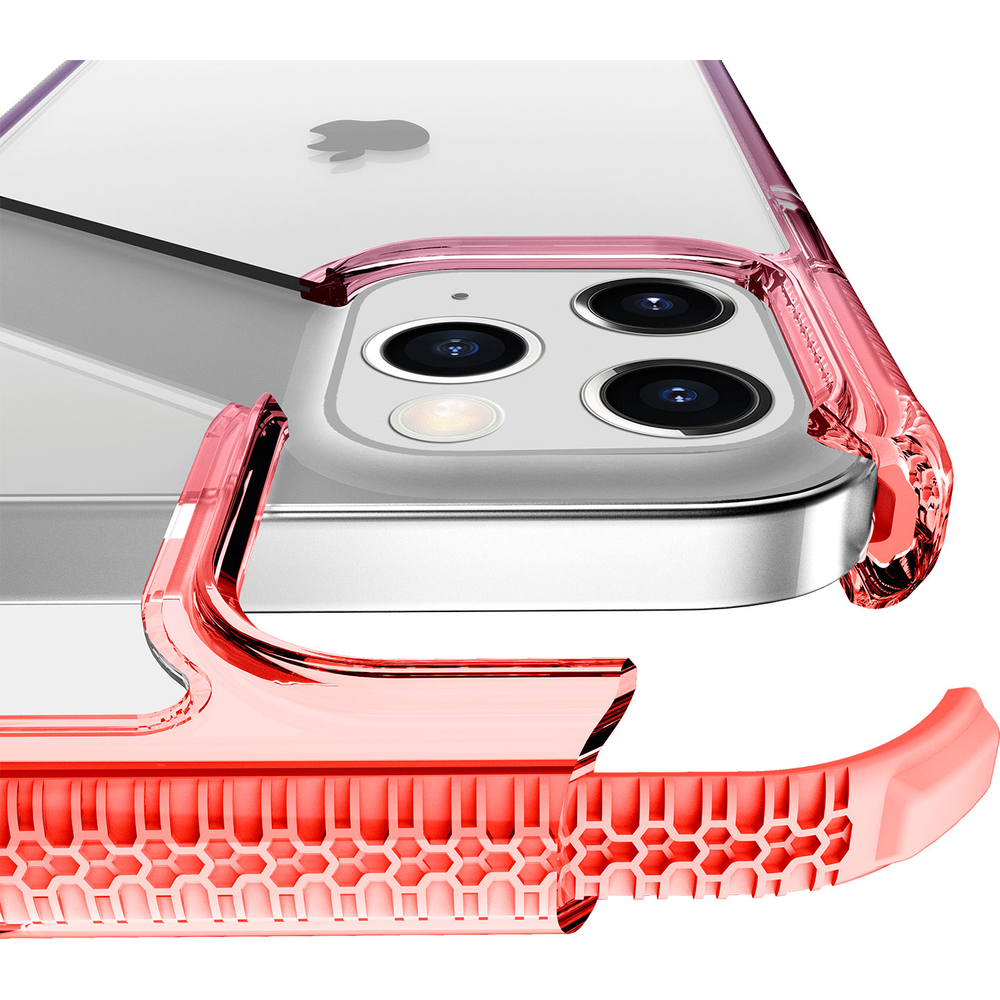 Чехол-накладка ITSKINS SUPREME PRISM для Apple iPhone 12/12 Pro (6.1) коралловый/черный